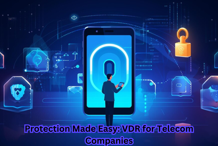 "Virtual Data Room (VDR) security concept for telecom companies - Data Protection made easy with advanced encryption and access controls."